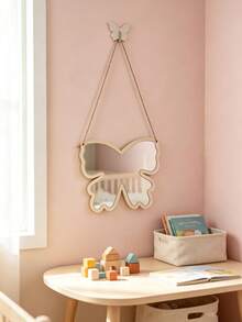 1pc Butterfly Mirror Ornament, Can Be Used As Hanging Decoration, Suitable For Baby Room, Newborn Essentials, Room Decor, Girls Room Decor, Newborn Must-Have Items - Multicolor - View 2