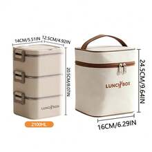 Kotak Makan Siang Dewasa Kapasitas Besar dari Stainless Steel 304, Kotak Makan Siang Bento yang Dapat Ditumpuk 4/3/2/1, Cocok untuk Dewasa, Kotak Bento Desain Persegi Minimalis Modern, Dilengkapi dengan Set Peralatan Makan dan Tas Isolasi, Kotak Makan Siang Anti Bocor, Cocok untuk Bepergian, Kerja, Piknik, Microwave dan Mesin Pencuci Piring - MultiWarna - View 16
