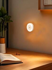 USB可攜式充電LED觸控小夜燈，適用於臥室、書房、廚房、走廊、浴室、客廳、衣櫥與櫥櫃，暖光/白光/3色可調，易於安裝，附調光功能 - 白色 - 查看 5