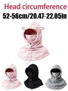 1pc Adjustable Hooded Cape, Children's Autumn/Winter Outdoor Cycling, Children's Thickened Ear & Neck Protection Integrated Hat Scarf, Student Thermal Lined Cold-Proof - Multicolor - View 6