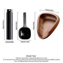 Coffee Bean Dosing Cup & RDT Spray Bottle & Coffee Spoon Set, Wood Espresso Accessories Kit With Static Reduction Spray, Measuring Tray For Coffee/Tea - Multicolor - View 3