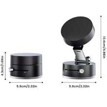 Strong Magnetic Leather Texture Car Phone Holder, 360° Rotating Suction Cup, UV-Resistant Epoxy Resin, Universal Dashboard Windshield Navigation Mount - Black - View 6