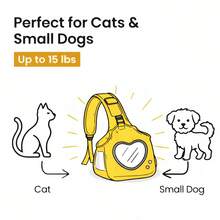 1pc Foldable Breathable Pet Carrier Backpack, Suitable For Small Dogs And Cats, Portable Sling Bag - Multicolor - View 12