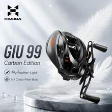 HASIDA GIU 99 水滴式路亞釣魚捲線器 99g 超輕量 碳纖維框架 輕量路亞路亞投擲捲線器 - 淺灰色 - 查看 1
