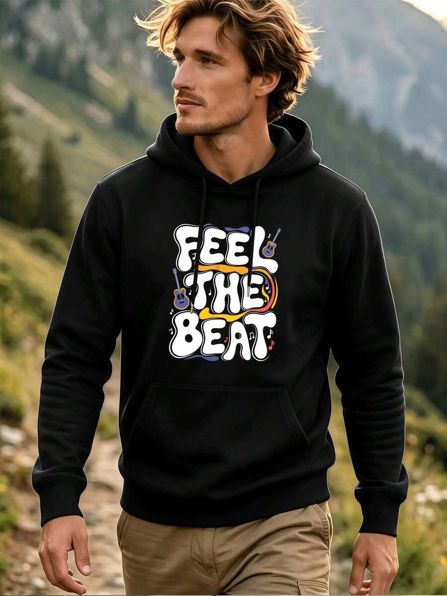 Felpe con cappuccio da uomo - nero - Visualizzare 1