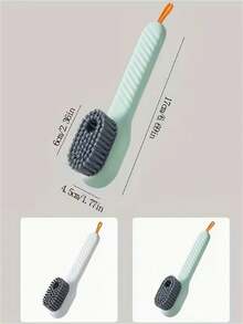 Half A Multi-Function Cleaning Brush, Multi-Function Liquid Shoe Brush, Household Press-Type Liquid Shoe Brush, Shoe Cleaning Tool, Press-Type Soft Bristle Cleaning Brush, Soft Bristles Won't Damage Clothes - A - View 3