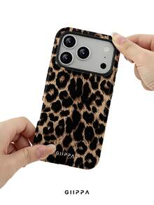 GIIPPA 1pc Black Apricot Leopard Print Design Phone 17 Pro Max Phone Case, Compatible With Phone 16 Pro Max, 15 Pro Max, 14 Pro Max, Korean Style High-End Fashionable And Interesting Phone Case, Compatible With 11/12/13/14/15/16 Pro Max Plus, Elegant Design Suitable For Men And Women, Perfect Gift For Girlfriend On Christmas, Valentine's Day, Easter, Wedding Season And Birthday! - Multicolor - View 6