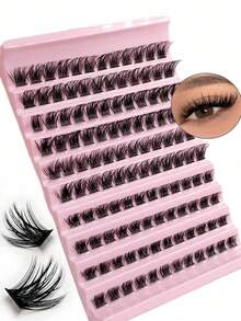 120 Cluster False Eyelashes, Length 8-16 Millimeters, Delicate And Natural, Fluffy Effect, Suitable For DIY Grafting, Made Of High-Quality Synthetic Materials. - D - View 2