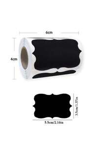120 piezas/Rollo Etiquetas adhesivas para frascos de vidrio tipo pizarra, etiquetas negras onduladas reutilizables e impermeables, adecuadas para almacenamiento en cocina y despensa, aptas para recipientes, frascos, especias y almacenamiento de alimentos - A - Ver 13