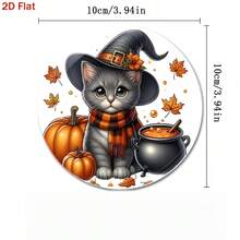 1 Set de dessous de verre antidérapants en PET avec design de citrouille et chat noir de la série Halloween, accessoires de décoration pour la maison et la cuisine, fournitures de jardin extérieur, convient pour diverses fêtes de vacances, Thanksgiving, Halloween, Noël, Jour des Morts, cadeaux de décoration de rentrée scolaire - Sous-verre en PET-2201 - Voir 3