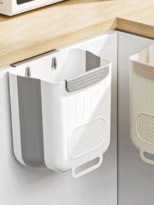 1pc Foldable Hanging Trash Can, Suitable For Kitchen Cabinet Doors, Can Be Hung On Walls, Used For Storing Food Scraps, Also Can Be Used As Trash Bag Storage Rack, Suitable For Bathrooms, Kitchen Cabinets, Desk Drawers, Bedrooms And Other Places. Multi-Functional Bathroom Trash Can, Suitable For Kitchen And Home Environments. - Multicolor - View 4