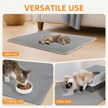 Cat Litter Mat, Splash‑Proof & Litter‑Tracking Prevention, Double‑Layer Filtering Litter‑Trapping Mat For Cat Litter Box, Sand‑Leakage Toilet Foot Mat - Multicolor - View 10