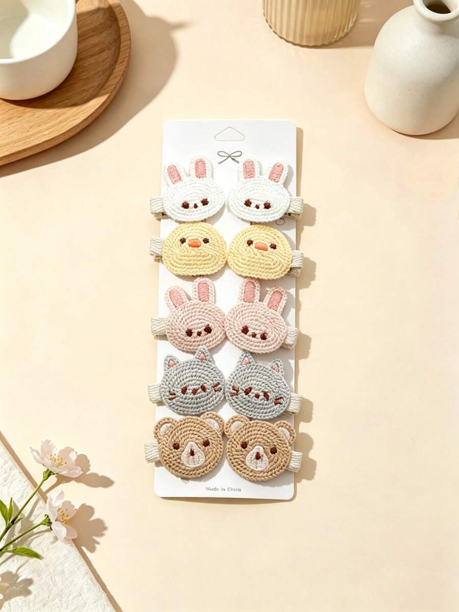 Multi-Pack Fabric Hair Clips, Gentle On Skin, No Hair Pulling, Suitable For All Seasons, Perfect Gift, Ideal For Photos - 彩色 - 查看 1