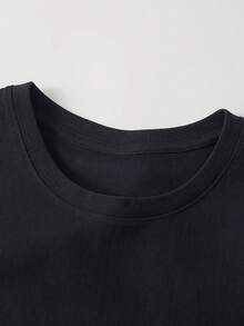Vintage Cartoon Graphic Casual Short Sleeve T-Shirt For Ladies, Cute All Fashion Brothers Print Daily Spring Summer Top - 黑色 - 查看 6