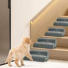 Dog Ramp For Stair, High Density Foam Dog Ramp For Stair, Non-Slip Pet Steps With Low Angled For Dog Paws For Any Staircase Pet Ramp For Small Dogs Senior Pets Injured Dogs Gray, 4 Pack - Gray - View 1