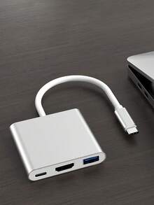 3-In-1 Type-C Multi-Function Hub, Type-C Adapter With 4K HDTV, USB3.0 And USB-C Charging Port, Digital AV Splitter For MacBook, Galaxy S8/S9 And Laptops. (Please Ensure Your Phone Supports HDTV Connection Before Purchase) - Multicolor - View 13