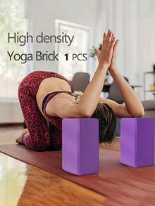 1pc High Density EVA Yoga Block, Suitable For Pilates And Stretching Exercises, Suitable For Home Gym And Training, Made Of Durable Foam; Suitable For Body Shaping, Leg Press, Yoga; Yoga Stretching Band Can Be Used As An Exercise Aid Tool - Multicolor - View 2