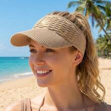 2pcs/Set Neutral Lightweight Design Upgraded Bow Logo Women's Sun Hat, Comfortable & Breathable, Suitable For Outdoor Sports & Cycling - A - View 4
