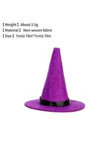 3pcs Halloween Witch Hat Party Decorations-Suitable For Wine Bottles, Party Accents, And Tabletop Decor; Perfect For Both Home And Party Settings. - Multicolor - View 8