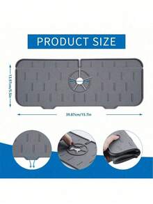 Thick Silicone Faucet Splash Guard, Sink Splash Mat - Durable Thick Design, Sink Filter, Sink Strainer, Sponge, Suitable For Kitchen And Bathroom Sinks, Silicone Soap Dish With Drainage Holes - Splash-Proof, Suitable For Kitchen And Bathroom Sink Countertops, Home Decor, Kitchen Accessories - One Size Fits All - View 4