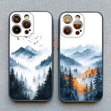 Mountain Mist Nature Matte Phone Case For IPhone 17 Pro Max 16 15 14 Plus Pro Max 12 13 Mini 11 Pro Max XS XR X Funda Back Cover - Black SMSS 4 - View 2