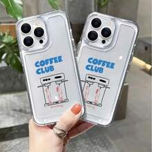 Coffee Club Clear Phone Case For IPhone 11 12 Mini 13 Pro 14 15 Plus 16 17 Pro Max XS X XR 7 8 Plus 16E Air TPU Shockproof Cover - Y3-T16196 - 查看 7