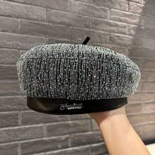 Fashion Handmade Rhinestone Starry Newsboy Cap Women's Versatile Beret Spring Autumn Metal Letter Fully Rhinestone Painter Hat Vintage Artistic Style Beret Daily Wear Hat - Butterfly - View 8