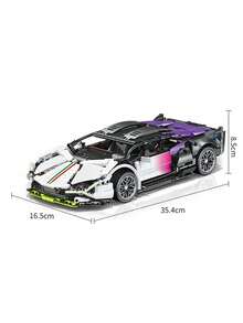 1200+ Set Blok Bangunan MOC Balap Mobil Klasik Pink/Hitam/Supercar, Model Mainan Mobil DIY, Set Perakitan Mobil Balap, Tema City Tech Speed Champion, Dekorasi Koleksi, Cocok Untuk Dewasa, Remaja, Seri City Tech Champion, Sempurna Sebagai Hadiah Ulang Tahun, Halloween, Natal - MultiWarna - View 6