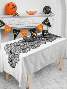 Lace Halloween Table Runner, Spider Web Pattern, Suitable For Fireplace Mantel, Kitchen, Party And Patio - Multiple Styles - View 10