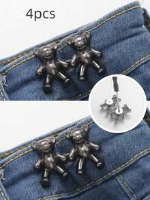 2/4/6 buah Kancing Jeans Denim Tanpa Jahit Motif Beruang, Pengatur Gesper Pinggang Berbentuk Beruang yang Dapat Dilepas, Gesper Dekoratif Rok, Gesper Sabuk yang Dapat Diatur - Beraneka warna - View 18