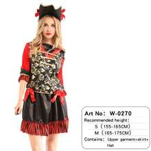Halloween Theme Women Fancy Dress ,Parent-Child Role Playing Cosplay Costumes,Female Pirates Captain Of The Caribbean - Multicolor - View 12
