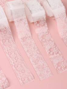 1/2pcs Random White Lace Floral Square Frame Transfer Paper (Non-Adhesive) - White - View 2