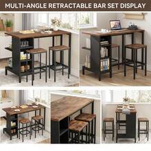 Dining Table & Chair Sets - Coffee Brown - View 5