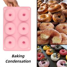 Cetakan Donat Silikon Bulat 6 Lubang, Baki Donat Tahan Panas dan Mudah Dilepas, Cocok untuk Kue Mini DIY, Permen, Sabun Buatan Tangan, Muffin, dan Makanan Penutup Pesta - MultiWarna - View 5