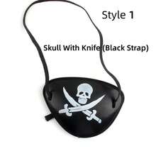 1 peça/6 peças Tapa-olho de Pirata de Halloween, 6 Estilos, Acessório de Fantasia de Caveira e Ossos Cruzados, Presente de Festa de Interpretação de Papéis, Adereço de Fantasia de Baile de Máscaras, Tema de Pirata Gótico Vintage, Suprimentos de Festa de Halloween, Acessório de Cabine de Fotos de Festival de Carnaval (Estilo Aleatório Enviado) - máscara de brinquedo de pirata de Halloween - Visão 6
