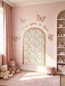 1 Set Floral Bow Arch Wall Decals, Baby Room Decorative Stickers, Soft Removable, Easy To Apply, Baby Shower Decoration, Children's Room Decor, Baby Gift, Nursery Decoration - Multicolor - View 4