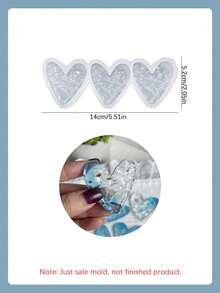 1 Buah Cetakan Silikon Berbentuk Hati dengan Efek Gelombang Air 3-in-1, Cetakan Resin Epoksi Kreatif untuk Liontin Perhiasan, Dekorasi Rumah / Cetakan Plaster Hadiah, Cetakan Pengecoran Kerajinan Tangan, Dekorasi Seni & Cetakan Silikon untuk Label Aromaterapi - 01-Cetakan silikon baki kelinci bertelinga lurus - View 11