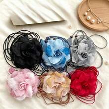 1Pc Boho Chiffon Floral Knotted Waist Sash, Versatile Wax Rope Tassel Tie Belt, Adjustable Summer Beach Wedding Dress Decor For Women - Floral Waist Tie - View 6