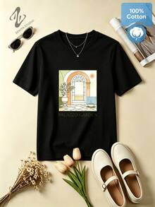 Women T-Shirts - 黑色 - 查看 2