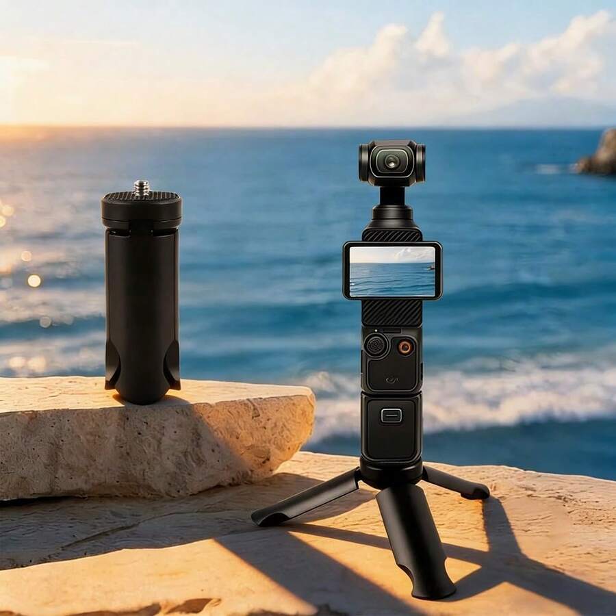 Portable Mini Tripod Desktop Camera Tripod Stand Lightweight Handheld Stabilizer Compatible With OSMO Pocket 4 & 3 & 2, Action Camera, Smartphone, Webcam, Travel Vlog - View 1
