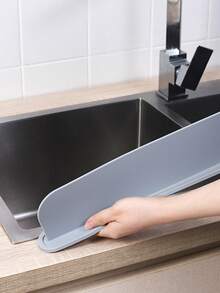 Black Or Gray Silicone Sink Splash Guard With Suction Cups, Kitchen Sink Splash Guard, Restaurant Sink Splash Guard - Grey - View 6