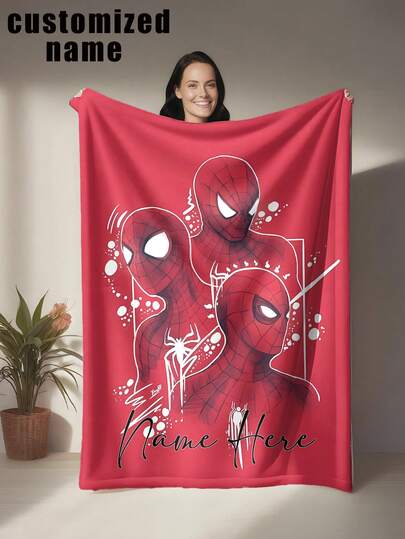 asmodee Unique Personalized Name Blanket With Cartoon Design, Multi-Functional Blanket Suitable For Bed, Sofa, Car, Office, Camping And Travel. Soft, Comfortable, Lightweight And Warm, Suitable For All Seasons. Easy To Maintain