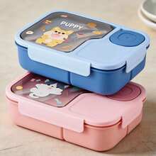 1pc Cartoon Lunch Box With Utensils And Sauce Container, Microwave , Suitable For School, Office, Outdoor - View 2