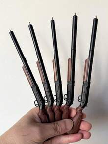 5pcs Hunting Theme Ballpoint Pens, 1.0mm Black Ink, Outdoor Enthusiast Gift Set, Retractable Mechanism, Smooth Ink Flow, Gel Pens, Click Pens, Creative Gift - Multicolor - View 2