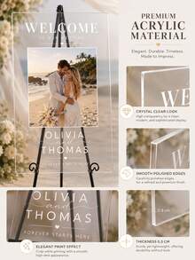 Photo Wedding Welcome Sign, Wedding Rehearsal Sign, Modern Wedding Sign, Acrylic Welcome Sign, Wedding Photo Sign, Welcome To Our Wedding - Multicolor - View 6