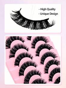 10 Pairs D Curl Russian False Eyelashes, Thick And Natural, Fluffy And Voluminous, Long And Thick, 3D Effect, False Eyelashes, False Eyelashes, Eyelashes, False Eyelashes - Multicolor - View 5