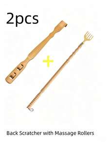 2pcs Wooden Handle Back Scratcher, Long Wooden Rod With Plastic Claw Head, Hanging Rope Design Portable Itch Relief Tool, Home Body Massage Accessory, Suitable For Daily Relaxation, Travel And Elderly Body Itch Relief - View 12