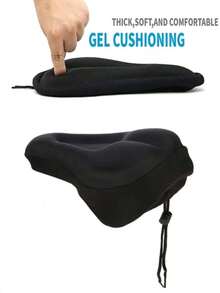 1pc Outdoor Cycling Breathable 3D Bicycle Seat Cover - Black - View 1