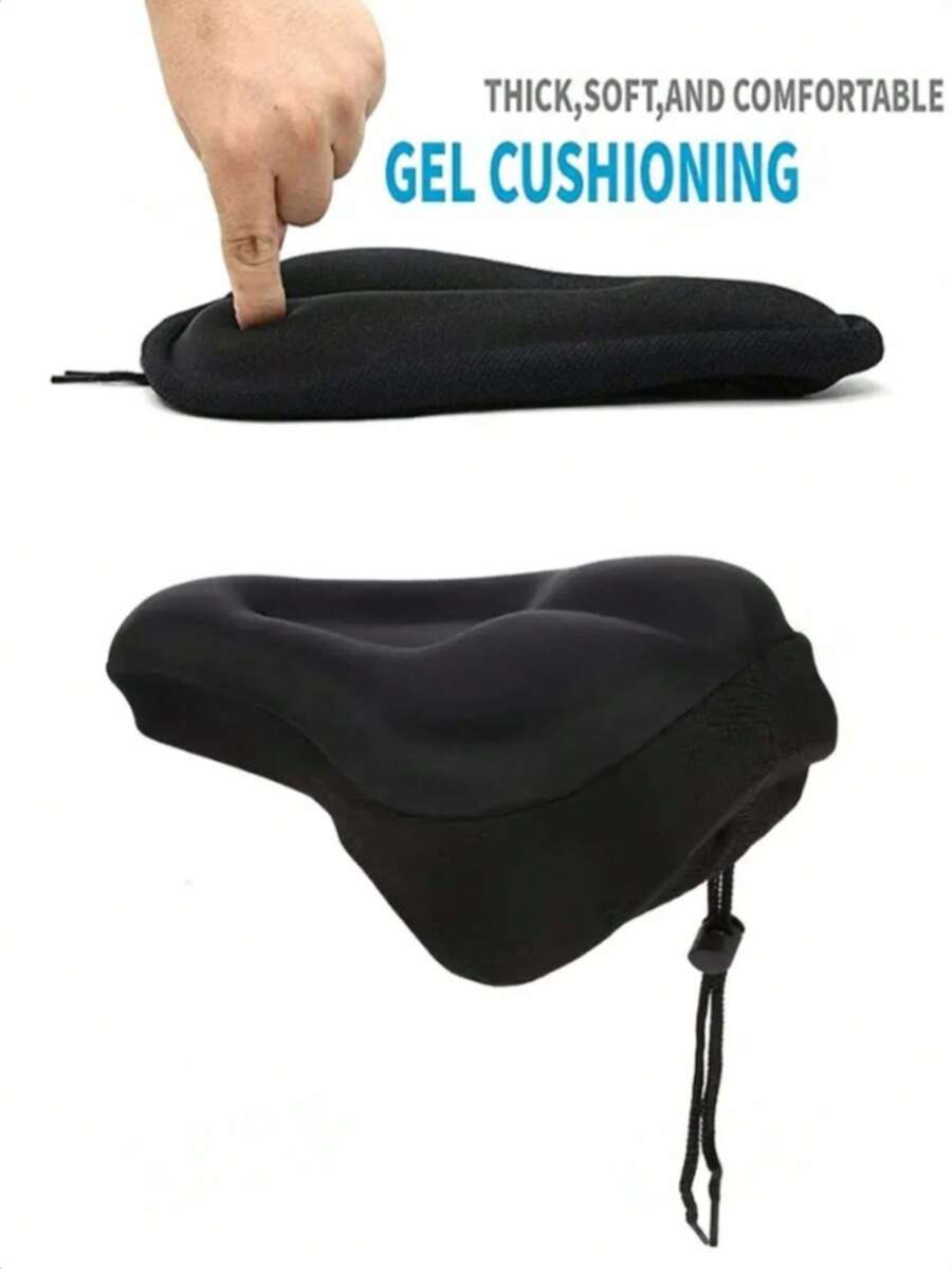 1pc Outdoor Cycling Breathable 3D Bicycle Seat Cover - Black - View 1