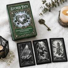 Etched Fate Midnight Cathedral Edition Lenormand Cards, Vintage Gothic Style Lenormand Tarot Deck, Divination Oracle Cards - Dark Green - View 9